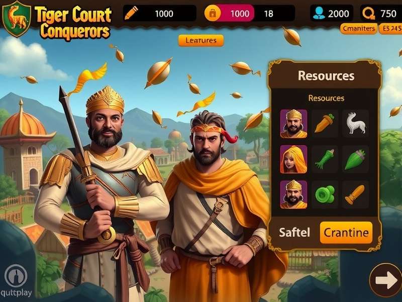 Tiger Court Conquerors resource management interface
